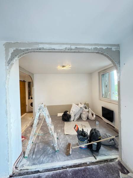 Ouverture de murs porteurs et création d’arches en BA13 à Toulouse